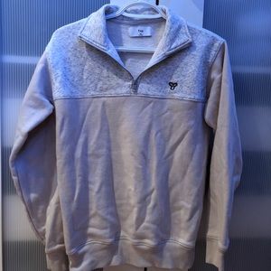 Aritzia Tan and Grey half-zip hoodie